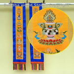 décoration murale rubans brodés multicolores motifs floraux clips métalliques traditionnels