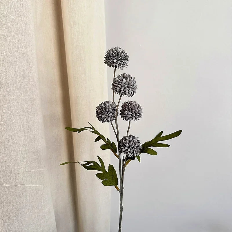 décoration intérieure bouquet dandelions artificiels 50cm couleurs automnales vase céramique blanc