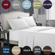 ensemble draps taies d'oreiller lisses microfibre polycolores moderne pièces chambre