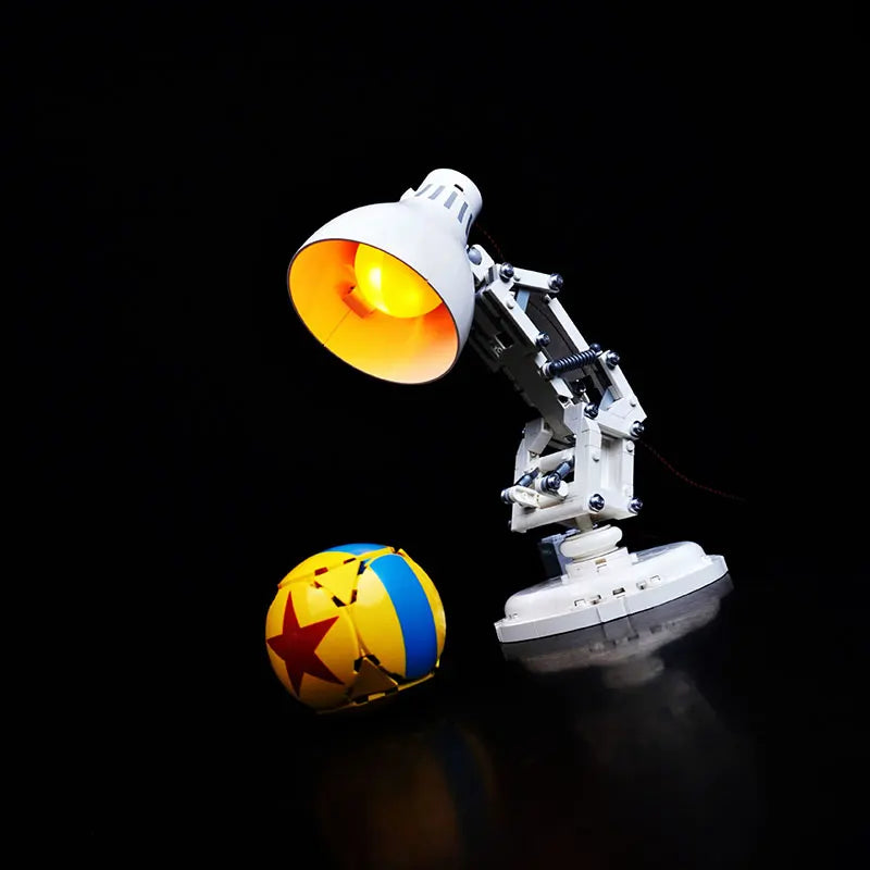 lampe led moderne kit bricolage blanc jaune base rotative sans blocs lego echangement fil