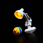 lampe led moderne kit bricolage blanc jaune base rotative sans blocs lego echangement fil