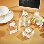supports bougie modernes transparents cube adhésif décoration maison bougie assortie petite chauffe plat