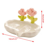support savon moderne fleurs roses blanc vert salle bain antidérapant drainage accessoire décoration