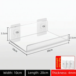 étagère murale transparente moderne adhésive réutilisable 20x10cm 30x10cm sans perçage