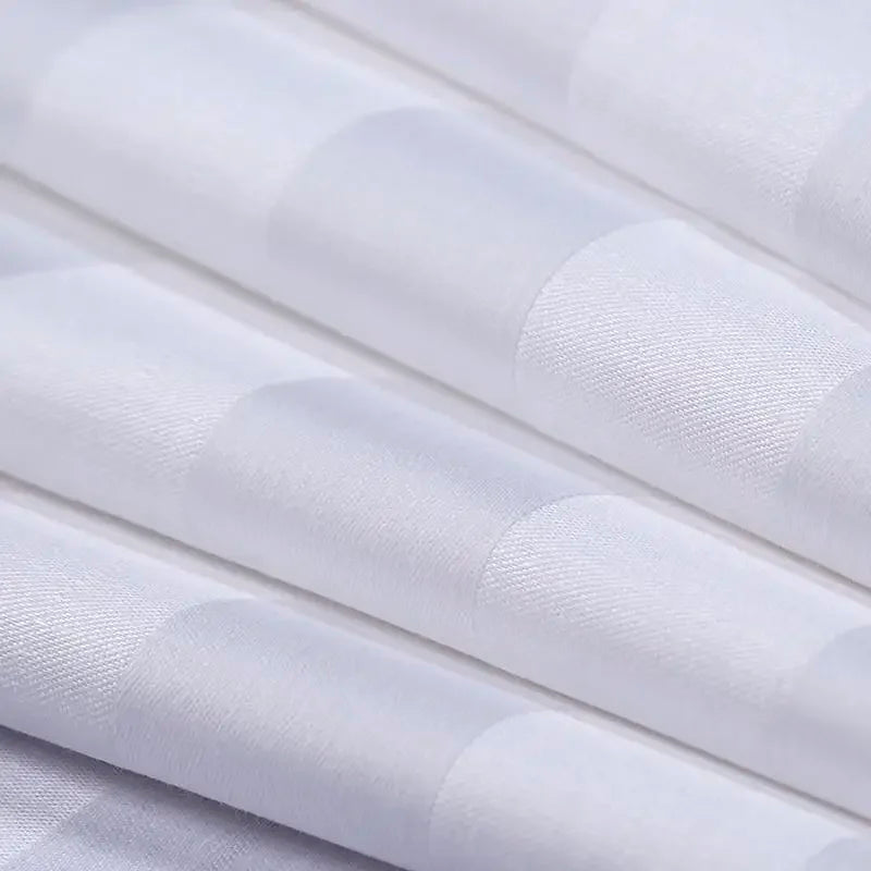housse couette coton égyptien 100 blanc rayures horizontales classique opaques 400 fils lit adulte