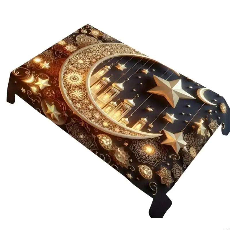 nappe polyester coton or blanc noire motifs islamiques classique adhésive noël grâce nouvel an