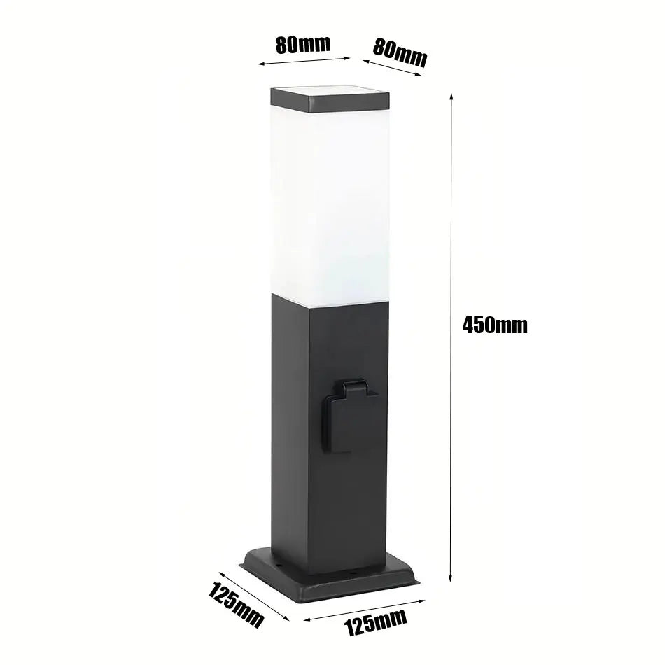 lampe gazon moderne blanc prise électrique industrielle led ip55 inoxydable