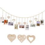 guirlande blanches clips bois cartes photo décorations murales rustiques adultes unisexes