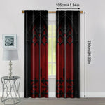 rideaux gothiques deux pièces porte métallique rouge noir tissu polyester extérieure intérieure