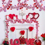 guirlande tinsel rouge rose coeurs papillons decoration saint valentin intérieur extérieur mariage