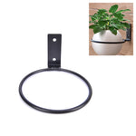 support mural pots fleurs noir rond lisse moderne minimaliste vis fixation