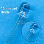 diodes led mixte bleu vert rouge jaune blanc orange rose 10mm rond transparent 50pcs