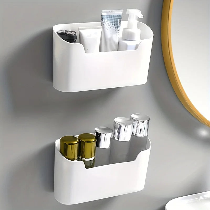organisateur mural adhésif blanc moderne rangements porte objets cartes postales bouteilles cosmétiques emballages alimentaires