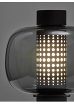 lampe table moderne ambre gris perforations circulaires transparente led 11w 15w chambre salon