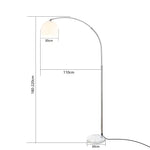 lampe led moderne blanc orange base marbre ampoule arc câble électrique fixation solide contemporain
