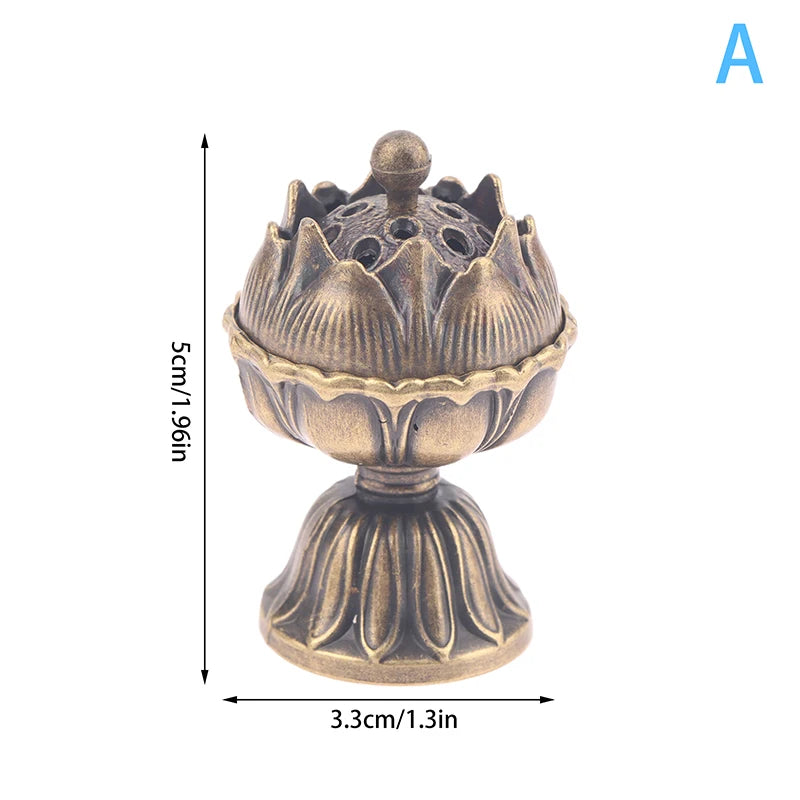 brûleur d'encens bronze doré motif floral oriental cendrier spatule métal