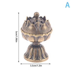 brûleur d'encens bronze doré motif floral oriental cendrier spatule métal