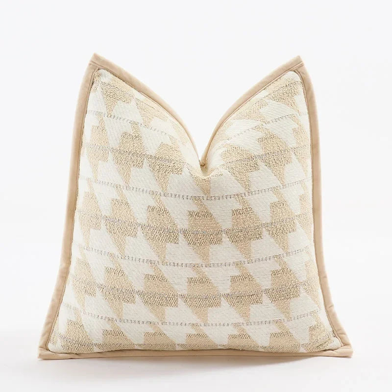 coussins décoratifs géométriques moderne beige crème jacquard fixés maison voiture
