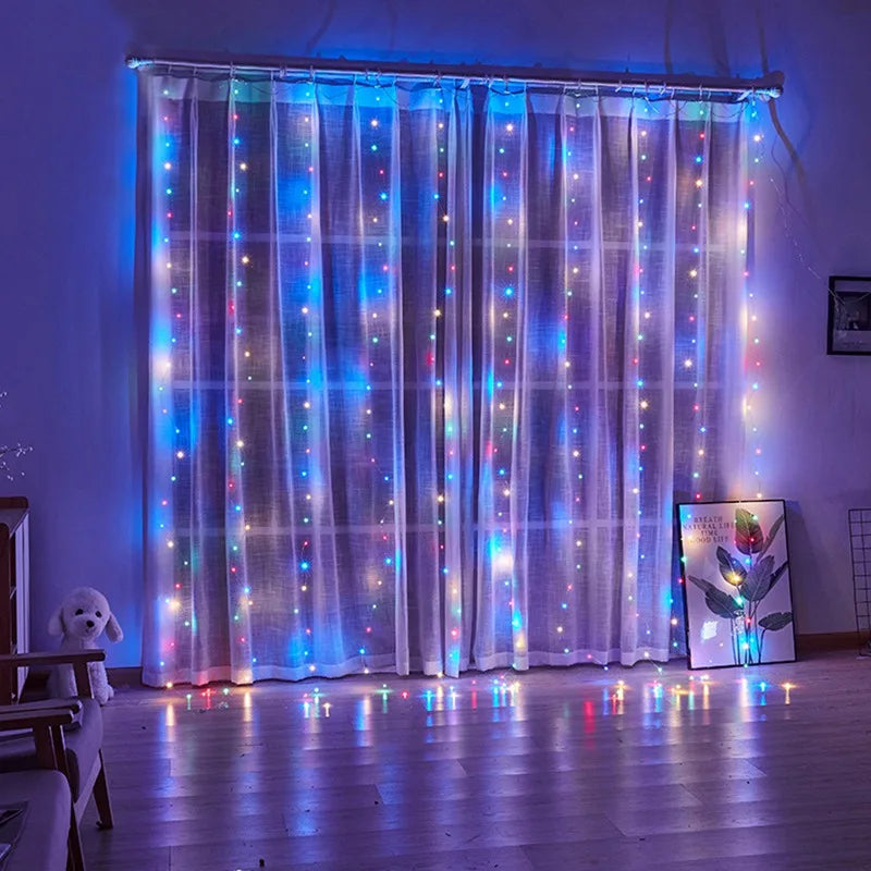 rideau lumineux led blanc chaud blanc froid multicolore moderne télécommande multifonction usb
