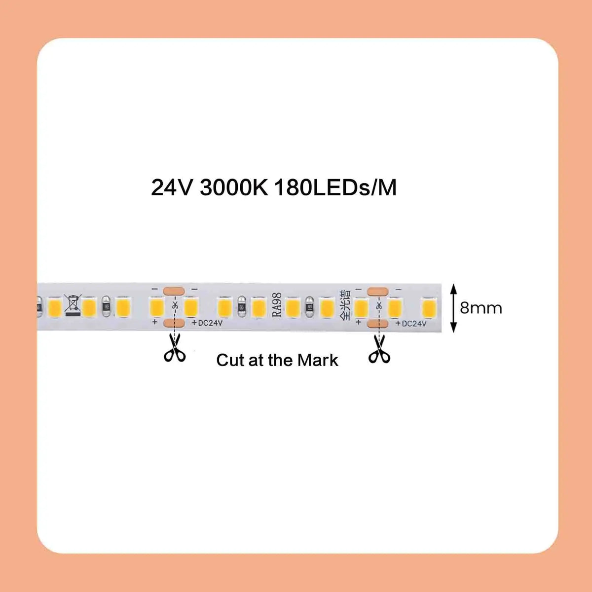 ruban led adhésif 24v 3000k 4000k 6000k 120led 180led 240led moderne chambre