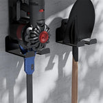 support mural outil jardin noir moderne vissage tondeuse aspirateur bêche drill haltère