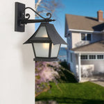 lampe murale noire classique vintage finition métallique texture lisse ip65 e27 fixations visées