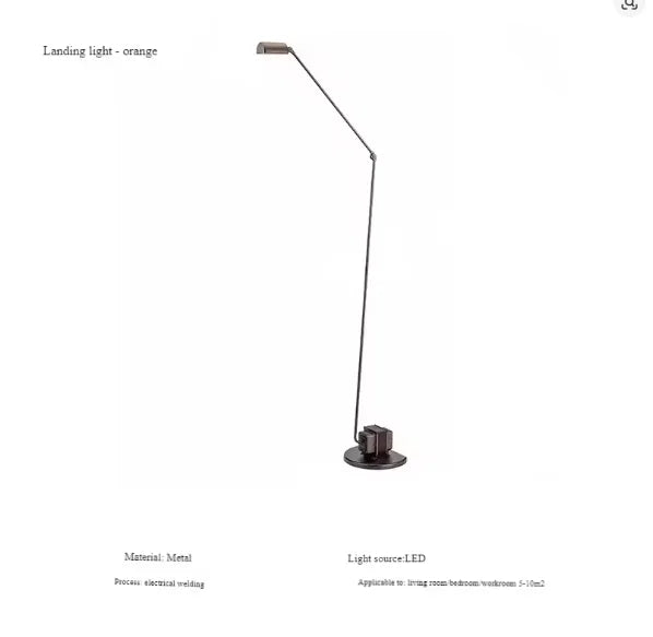 lampe sol moderne métal noir led base stable interrupteur bouton éclairage chambre minimaliste
