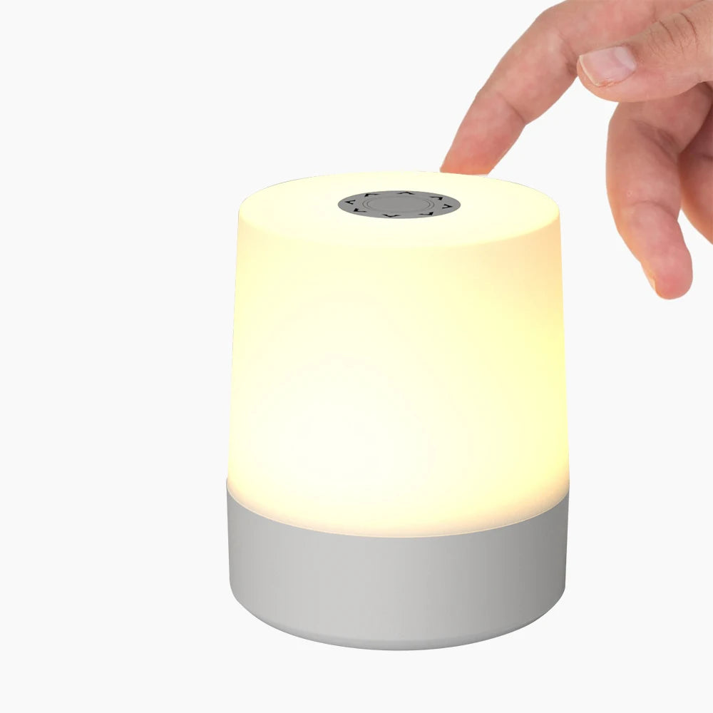 lampe tactile rechargeable veilleuse blanc moderne sans fil télecommande dimmable abs