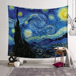 tapisserie murale décoration chambre van gogh tournesol nuit étoilée tissu artistique grand