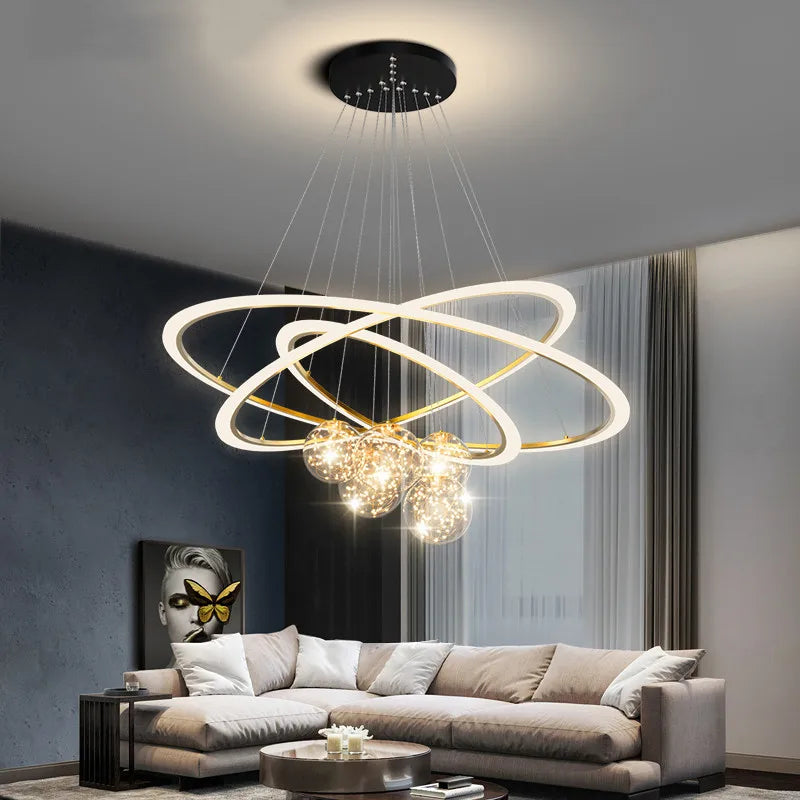 Suspension créative en aluminium avec variateur d'intensité