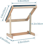Cadre broderie bleu marine beige tissu pointillé vis clips tournevis pratique robuste 25cm 36cm