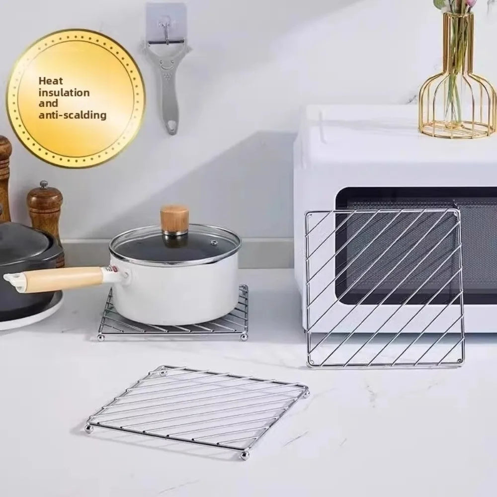 support poêle acier inoxydable moderne antidérapant isolant facile nettoyer thermorésistant tapis coussinet grille métallique