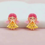bijoux fantaisie enfantins pierres précieuses robes étoiles ailes cheveux stylisés multicolores opaques 20mm