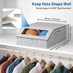 boîte rangement chapeaux gris bleu orange moderne texturée fenêtre transparente poignées rechargeable