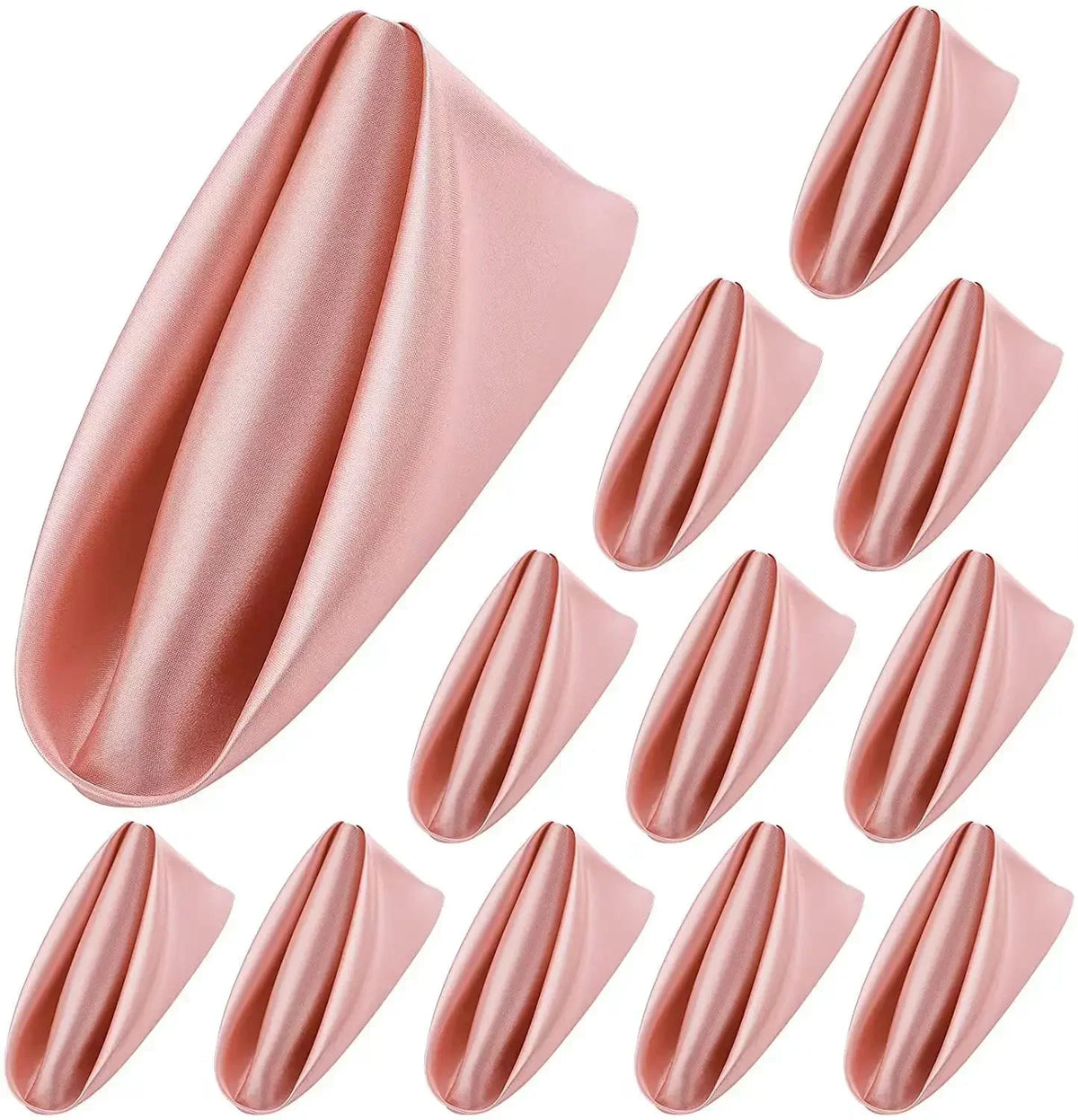 serviettes satin rose pâle classiques 43x43cm table mariage fête maison restaurant