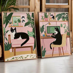 tableau toile chat tuxedo moderne décoration murale salon chambre objet esthétique