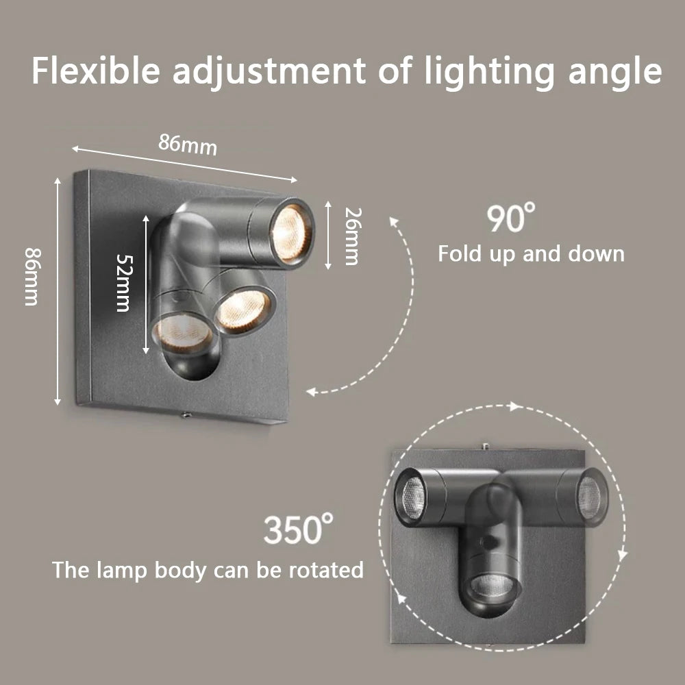 applique murale led moderne or noir gris mat éclairage chambre cuisine salle manger veilleuse