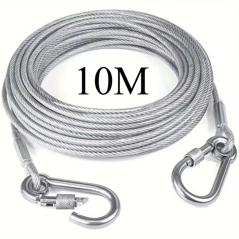 corde linge corde inoxydable résistante 10m 5m 2m balcon moderne argente boucles sécurité