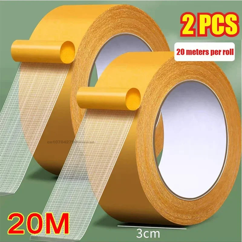 ruban adhésif double face jaune blanc moderne 20m adhésif fort grille transparent plomberie bricolage