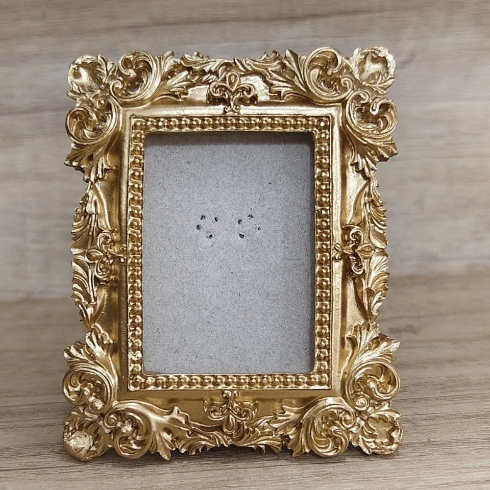 cadres photo vintage ornementés floral relief baroque rétro dorés posables