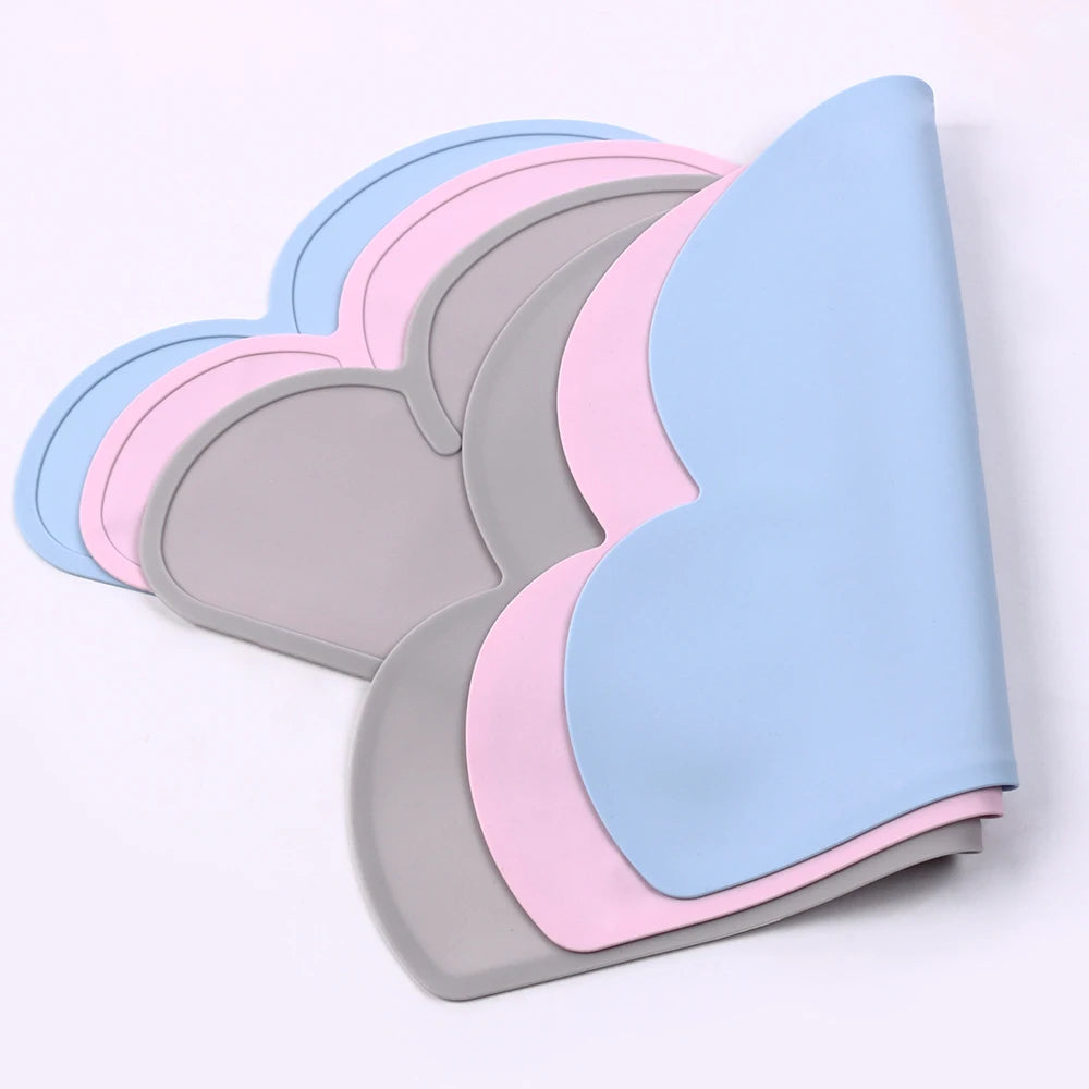 tapis silicone nuage bleu rose gris sous plat animal nourriture décoration mignonne enfantine