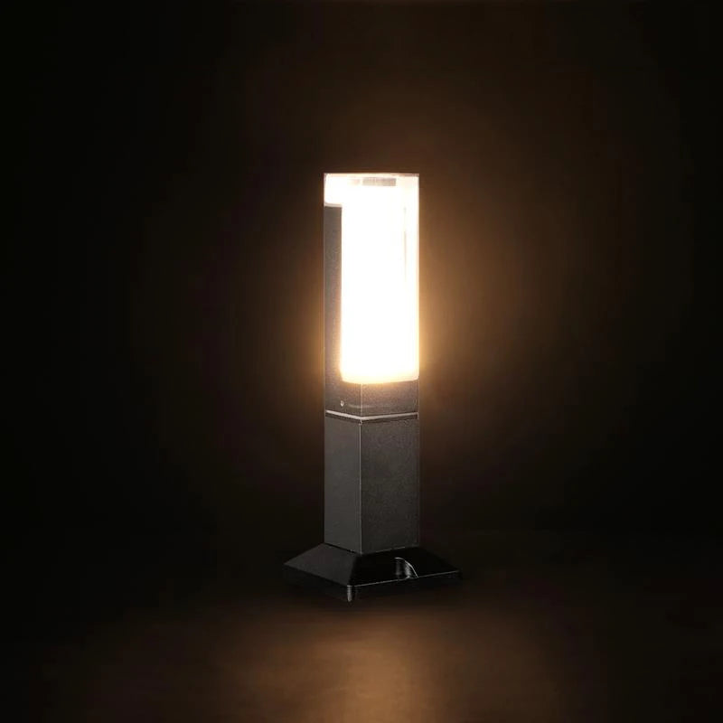 lampe solaire moderne noire ampoules led ip65 éclairage pelouse extérieur minimaliste