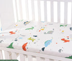 drap housse lit bébé coton motif oiseau étoile enfant chambre moderne blanc jaune gris