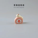 figurines animaux mignonnes résine strawberries fruits décor maison kawaii blanc rose beige rouge cartoon