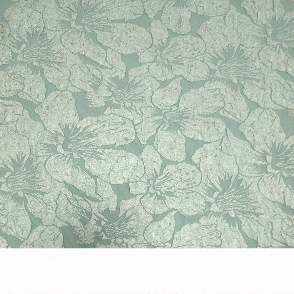 tissu polyester brocart fleurs relief rose clair beige gris rouge jaune doré opacité Jacquard