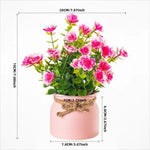 bouquet artificiel fleurs modernes ruban jute accroché extérieur exposition anniversaire orange blanc rose violet