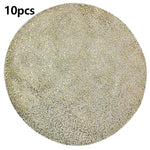 serviettes table modernes rondes blanches dorées brillantes décoration table respectueuses l'environnement