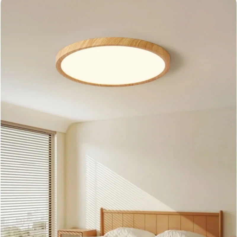 lampe led moderne noyer bois grainé ultrafine chambre salon blanc chaud