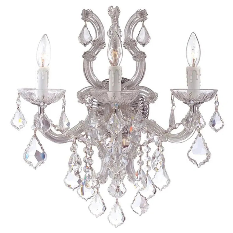Applique murale LED design clip en cristal argenté