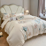 Ensemble 4 pièces housse de couette beige et taies d'oreiller